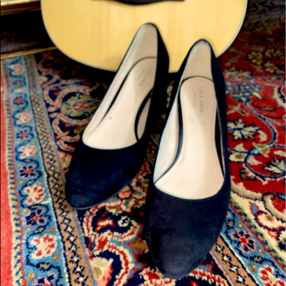 Cole Haan suede chunky heels